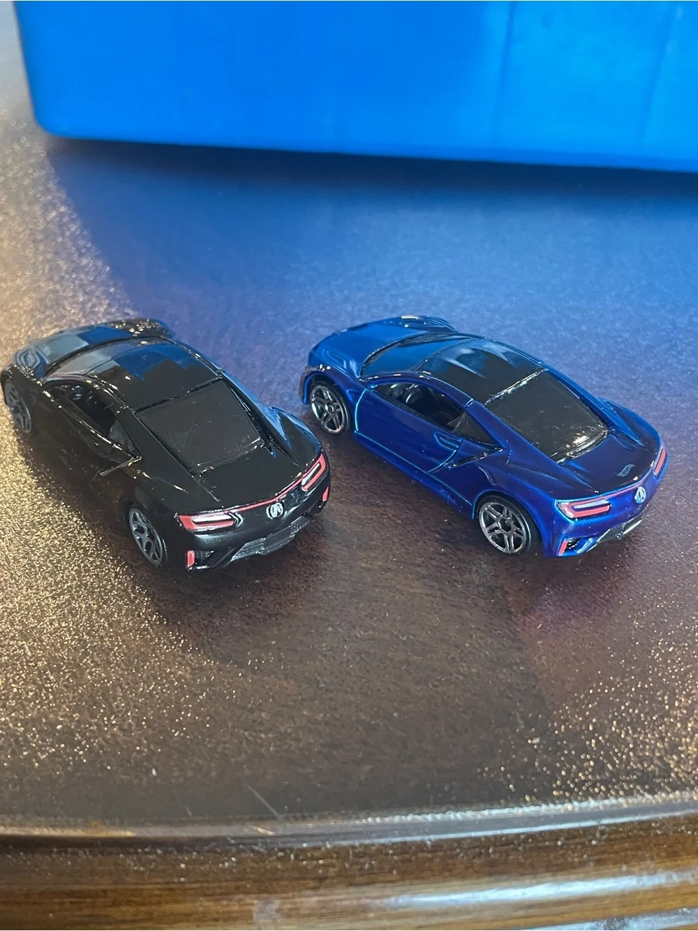 2) 17 Acura NSX Hot Wheels Blue and black 2015 Die-Cast cars
